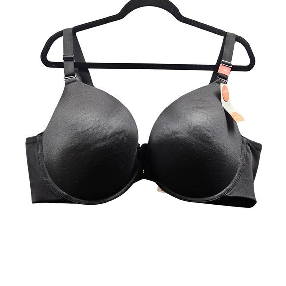 NWT Cacique Bra Boost Plunge Black 48D Shapes Invisible backsmoother collection - Picture 1 of 4